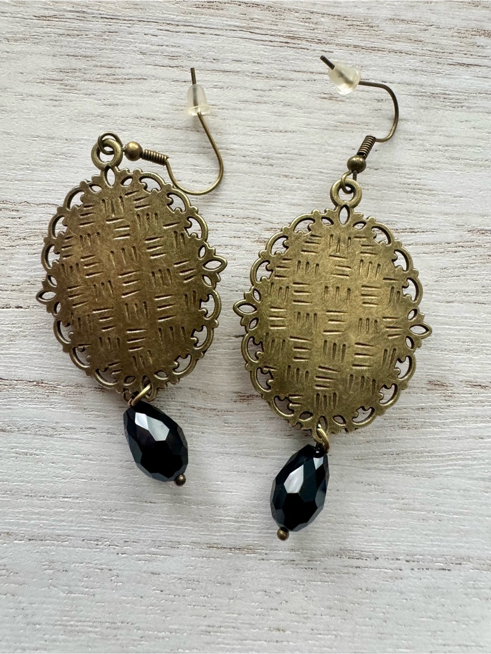 Green Luna Moth Vintage-Style Dangle Earrings 2” long - Picture 4 of 8